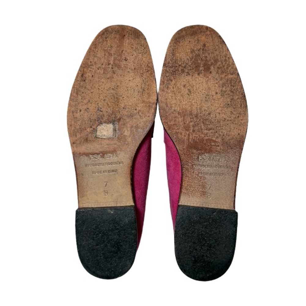 ESCADA | Handsewn Italian Moccasins Loafers Pink Suede Office Career Preppy VTG - Picture 14 of 16